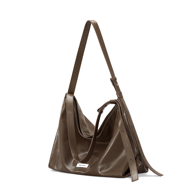 LIVEBOX真皮托特斜挎包褐绿色女