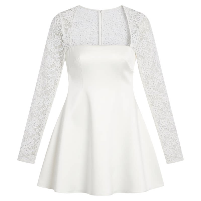 Solid color lace slim fit dress for women 纯色蕾丝修身连衣裙