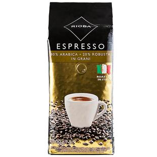 麦德龙意大利原装进口RIOBA瑞吧金装咖啡豆1kg装 深度烘焙口粮豆