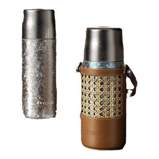 特美刻纯钛保温杯男焖茶杯泡茶杯女茶水分离背带斜挎钛冰花410ml