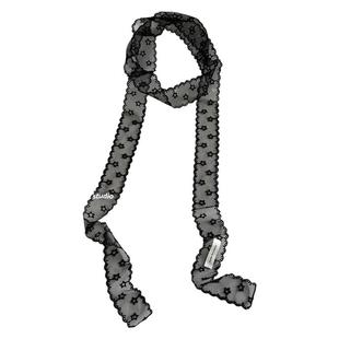 feytiy 定制 星星蕾丝 时髦长条丝巾少法式春夏百搭装饰飘带发带