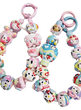 三丽鸥kitty手绘手机链kt捏捏包挂库洛米钥匙扣帕恰滴流玉桂狗