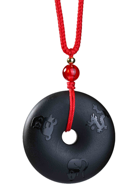 妙韵男女黑曜石吊坠生肖吉祥物