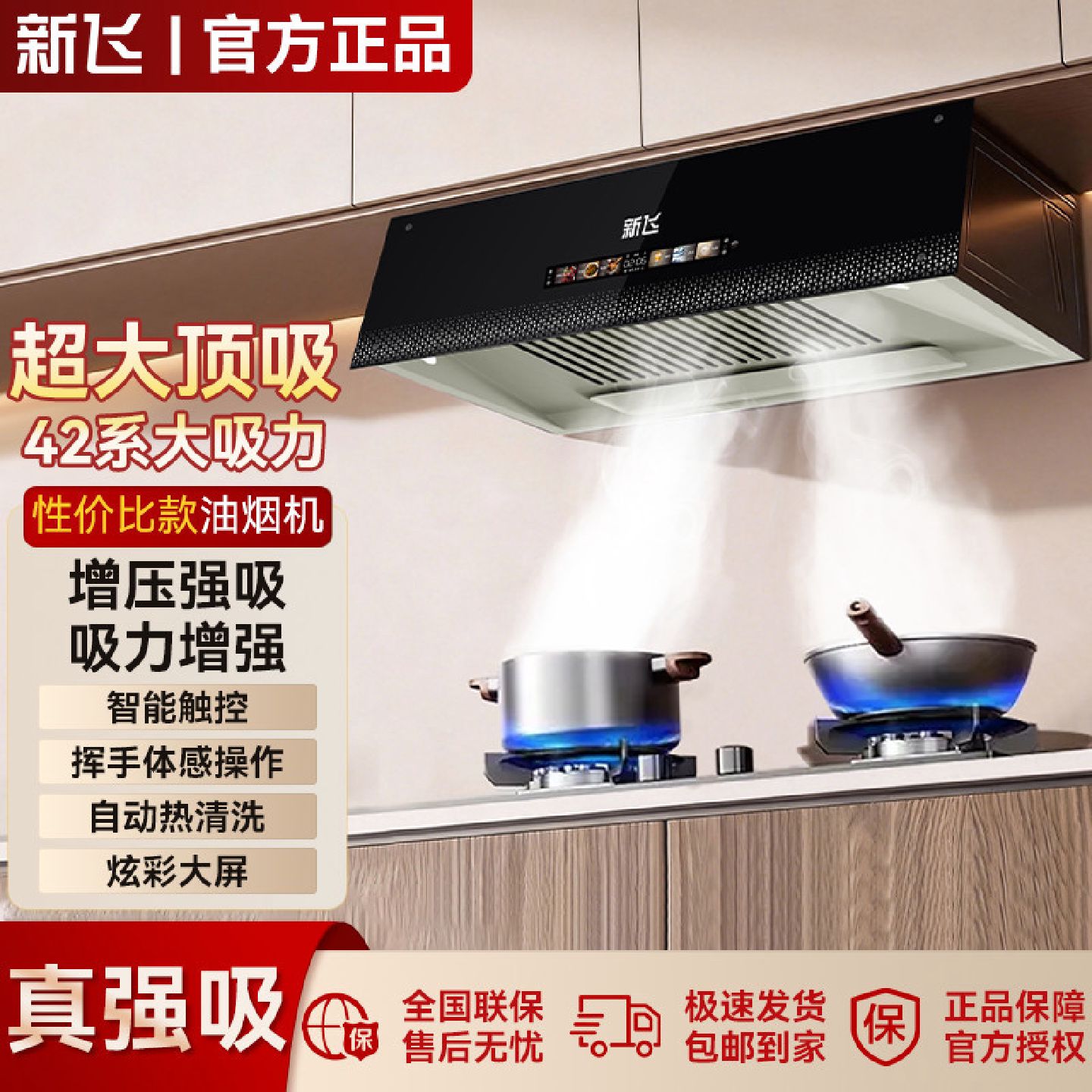新飞顶吸油烟机小户型出租屋公寓老式油烟机厨房油烟机自动清洁机