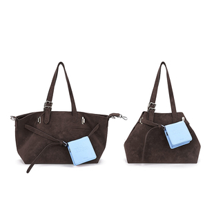 简着 /原创 麂皮棕加利尼尼小号 多形态通勤托特包单肩斜挎手提包