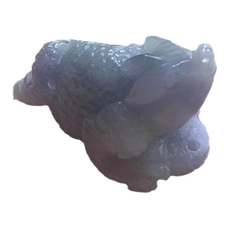 缅甸A货翡翠吊坠冰紫三脚金蟾