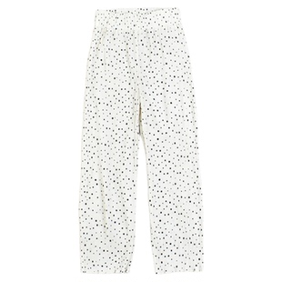 日单精品百褶条波点直筒裤女48L82128春夏松紧高腰甜美休闲长裤子