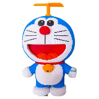 1米高竹蜻蜓哆啦A梦积木玩具摆件