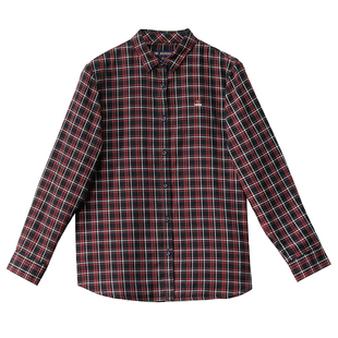 [纯棉磨毛]威鹏加绒衬衫女冬季加厚酒红色休闲格纹加绒衬衣H44008
