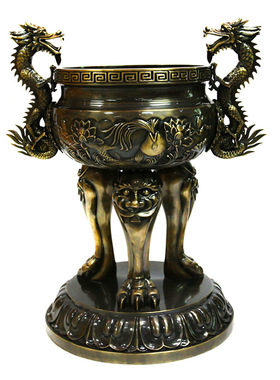 室内居家仿古风铜鼎供佛寺庙摆件