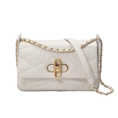 DILAKS头层牛皮锁扣中号菱格链条