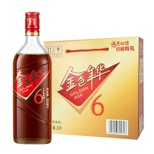 上海老酒和酒 金色年华六年陈黄酒500ml*6瓶10度特型半干整箱黄酒