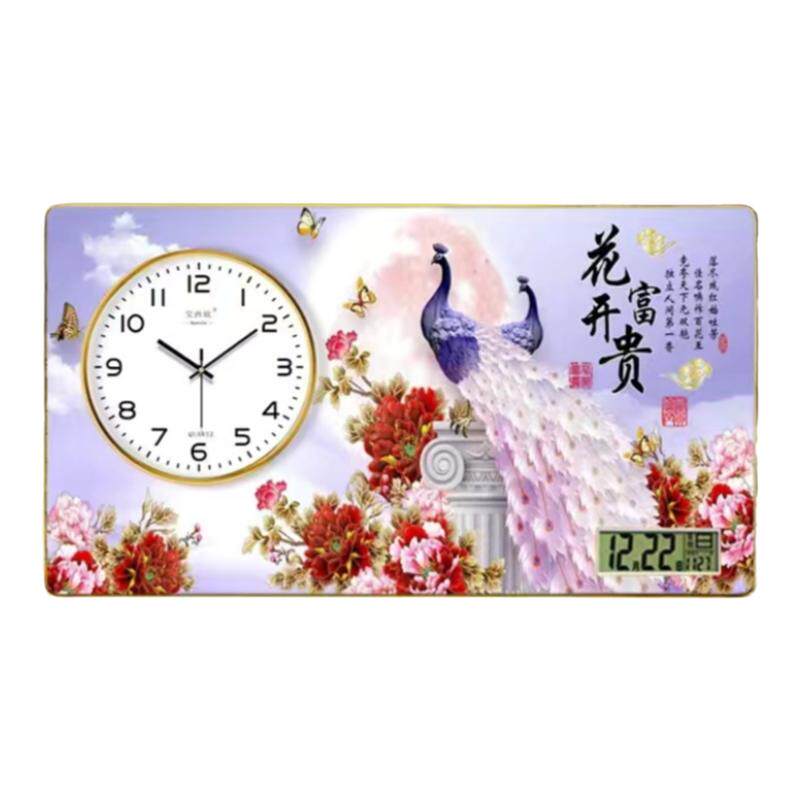 静音万年历钟表电池简约挂钟