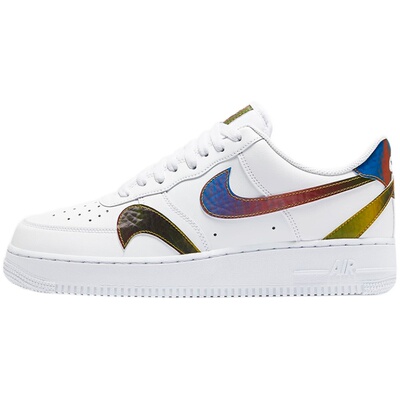 Nike/耐克正品AF1空一号炫彩镭射倒钩男子运动板鞋 CK7214-101