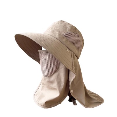 夏季户外钓鱼大帽檐防晒帽女