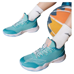 李宁儿童篮球鞋音速8中大童男孩防滑跑步鞋青少年透气网面运动鞋