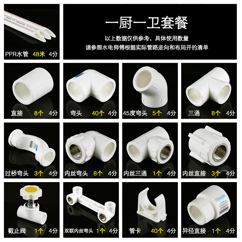 1厨1卫2卫ppr水管配件绿色4分管6dn2025热熔管材i.