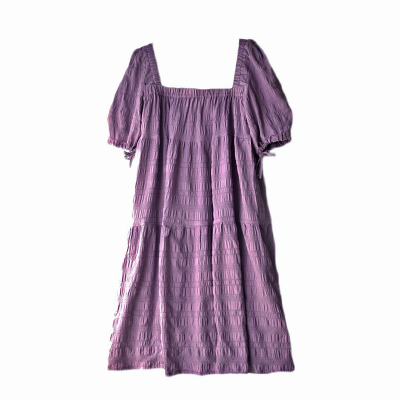 紫色蛋糕裙法式肌理感孕妇连衣裙