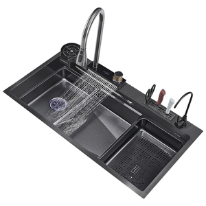 蜂窝耐刮水槽厨房特大单槽水槽sus304不锈钢洗碗池纳米多功能洗菜