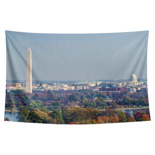 美国华盛顿白宫五角大厦国会山建筑墙布装饰背景布海报挂布挂毯画