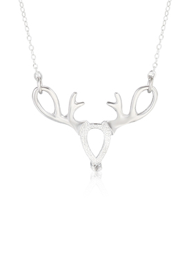 一鹿有你项坠纯银镶嵌蜜蜡玉髓