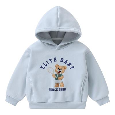 右欧男童女童加绒连帽卫衣