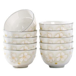 景德镇釉下彩碗家用2025新款高颜值餐具陶瓷饭碗中式碗碟套装家用