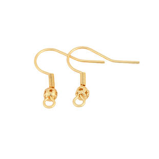 包18k金耳钩配件diy手工玛瑙玉石珍珠金色耳勾耳饰耳环配饰品材料