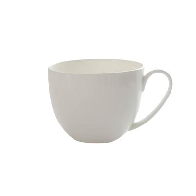 纯白骨瓷咖啡杯高档精致家用陶瓷杯带手柄早茶杯大号马克杯早餐杯