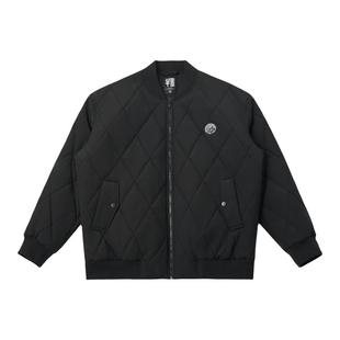 半墨大码男装菱形格棉衣外套男士短款2025冬季新款保暖棉服夹克潮