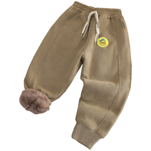 【三层兔绒加厚】小黄鸭儿童超厚加绒裤子男女童秋冬潮流休闲长裤