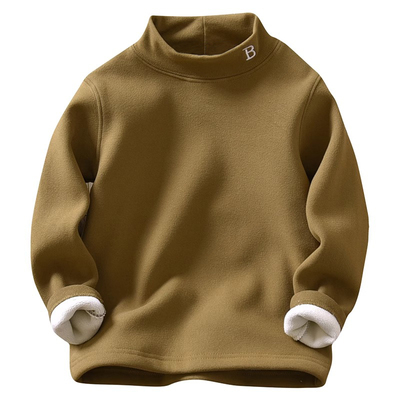 男童半高领打底衫冬季加绒长袖