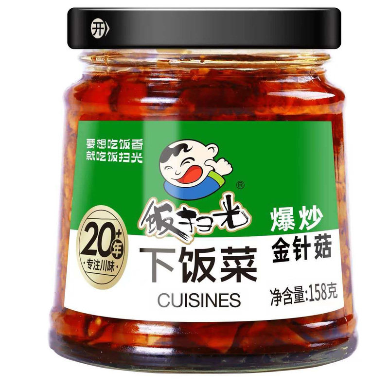 饭扫光下饭菜爆炒金针菇158g拌饭拌面小菜饭扫光榨菜即食快手菜
