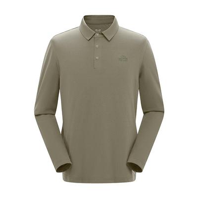 伯希和户外抗皱速干长袖Polo衫男