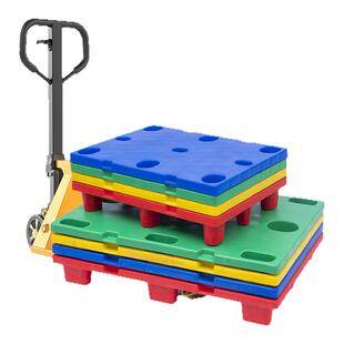 印刷厂专用凹槽塑料平板托盘四开七脚垫仓板九脚纸卡板栈板地台板