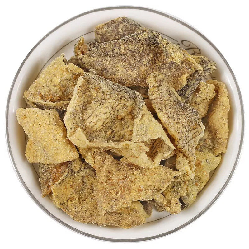 香酥鳕鱼鱼皮零食咸蛋蛋黄鱼香脆酥小炸鱼香辣边角料干货即食商用
