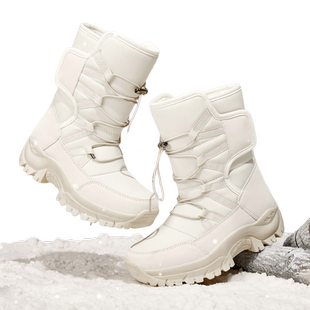 雪地靴女冬加绒加厚防水防滑厚底东北哈尔滨高帮棉靴保暖雪鞋男款