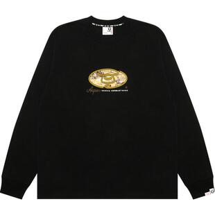 Aape旗舰店男装25春夏猿人字母印花潮流休闲宽松长袖T恤1621XXO