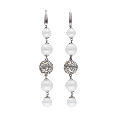 Majorica美娇丽佳手作珍珠耳钉女轻奢耳坠耳饰8+10mm手作珍珠