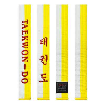 世界跆拳道白黄带taekwondo定制