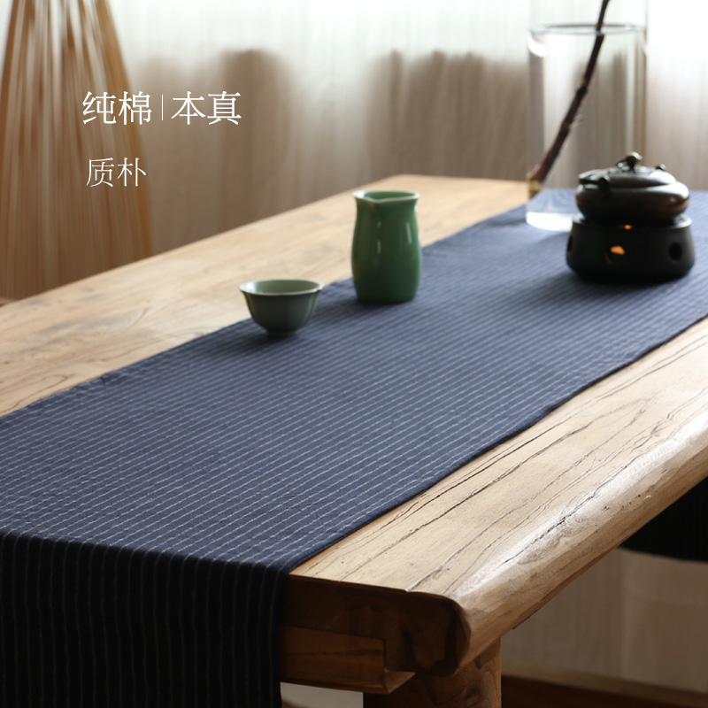 棉麻布艺桌旗禅意茶席中式茶桌茶几桌布茶盘茶具垫日式五斗柜旗布