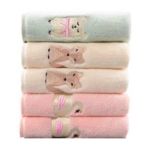 儿童洗脸小毛巾宝宝可爱男女面巾家用比纯棉吸水不易掉毛童巾洗澡