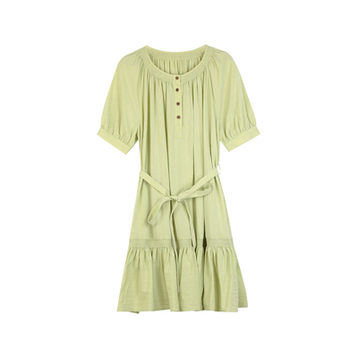 法式复古肌理感纯色蛋糕裙