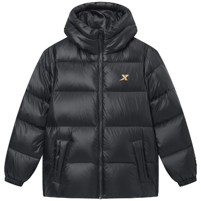 特步儿童厚款亮面羽绒服2025秋冬款男童防寒服大童热反射保暖外套