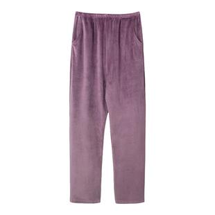 睡裤女秋冬季珊瑚绒加绒加厚长裤保暖海岛绒春秋薄款家居裤可外穿