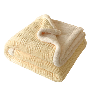 红豆牛奶绒毛毯加厚冬季沙发毯子加绒毛午睡毯盖毯羊羔绒毛巾被子