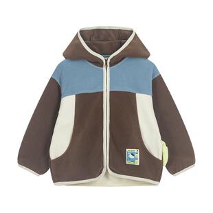 马拉丁儿童外套25秋装新款男童女童小童拼接柔软小狗针织外套