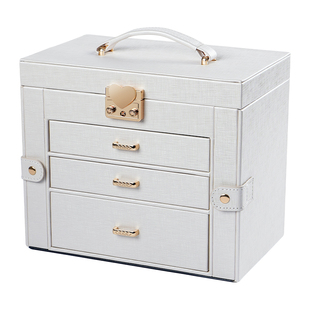 首饰盒收纳盒高级感戒指项链防氧化带锁高档精致耳钉耳环手饰品箱