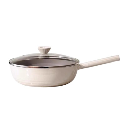 荣事达不粘锅炒锅家用炒菜锅具燃气灶电磁炉专用平底陶瓷无氟涂层