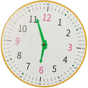 学前班幼儿园启蒙氏数学教具钟表儿童认识时间纸板时钟面模型加大